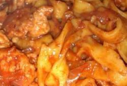 Recette Dukan : Protine de soja, tagliatelles sauce barbecue