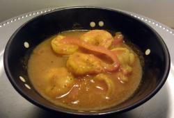 Rgime Dukan, la recette Soupe potiron, poivron et crevettes au curry
