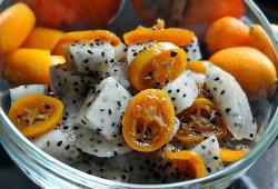Recette Dukan : Salade exotique (pitaya et kumquats)