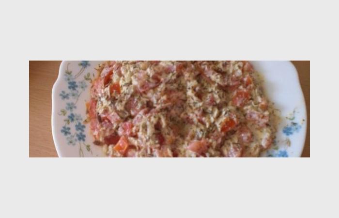 Rgime Dukan (recette minceur) : Tartare tomate maquereau sauce remoulade  #dukan https://www.proteinaute.com/recette-tartare-tomate-maquereau-sauce-remoulade-10451.html