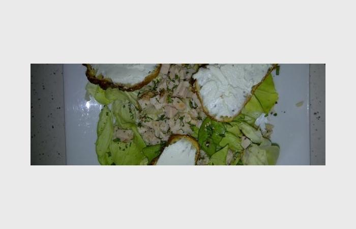 Rgime Dukan (recette minceur) : Salade de chvre chaud #dukan https://www.proteinaute.com/recette-salade-de-chevre-chaud-10532.html