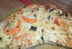 Rgime Dukan, la recette Tourte saumon, crevettes, courgettes