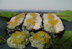 Recette Dukan : Terrine de poissons et crevettes  l'oseille et basilic en robe de nori