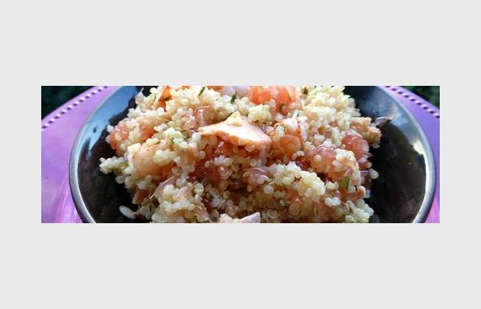Rgime Dukan (recette minceur) : Salade de quinoa au saumon, crevettes et pamplemousse #dukan https://www.proteinaute.com/recette-salade-de-quinoa-au-saumon-crevettes-et-pamplemousse-11064.html
