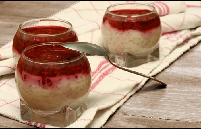 Rgime Dukan (recette minceur) : Riz au lait vanill  l'ancienne, gele de framboise #dukan https://www.proteinaute.com/recette-riz-au-lait-vanille-a-l-ancienne-gelee-de-framboise-1118.html