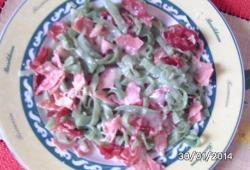 Rgime Dukan, la recette Carbonara de tagliatelles vertes de konjac