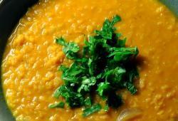 Recette Dukan : Soupe de lentille corail, carotte et ds de tofu.