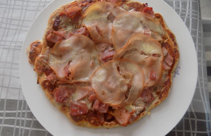Rgime Dukan (recette minceur) : Pizza jambon/bacon #dukan https://www.proteinaute.com/recette-pizza-jambon-bacon-12089.html
