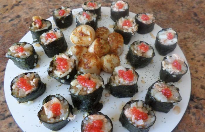 Maki saumon-crevette