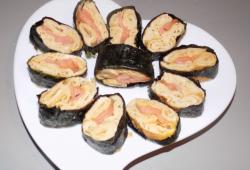 Recette Dukan : Maki sushi: omelette japonaise au saumon