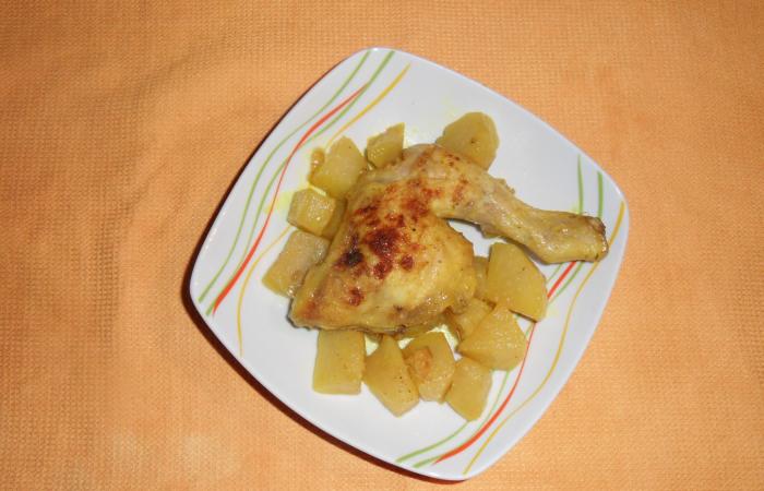 Rgime Dukan (recette minceur) : Cuisse de poulet au navet  #dukan https://www.proteinaute.com/recette-cuisse-de-poulet-au-navet-12645.html