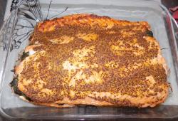 Recette Dukan : Filet de saumon farci pinards et bleu