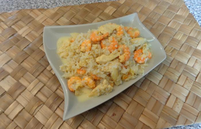 Riz de konjac aux crevettes/poulet/coco