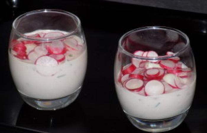 Rgime Dukan (recette minceur) : Verrines jambon radis rose #dukan https://www.proteinaute.com/recette-verrines-jambon-radis-rose-13219.html
