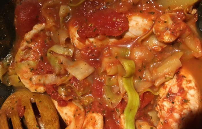 Rgime Dukan (recette minceur) : Spaghettis de courgettes au poulet #dukan https://www.proteinaute.com/recette-spaghettis-de-courgettes-au-poulet-13518.html