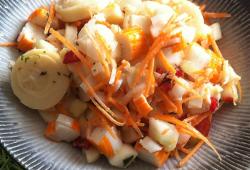 Recette Dukan : Salade aux coeurs de palmiers, surimi et petits lgumes