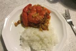 Recette Dukan : Tomate farcie au hachis vgtal et riz konjac