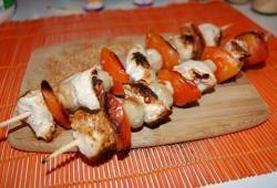 Recette Dukan : Brochettes de poulet marin aux pices