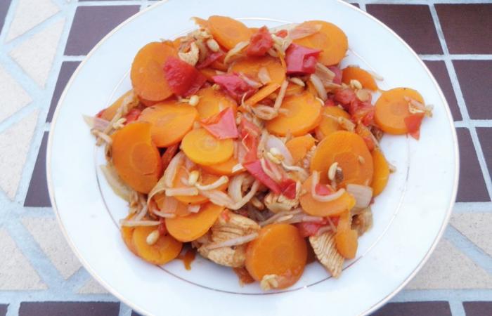 Wok carottes et pousses de soja