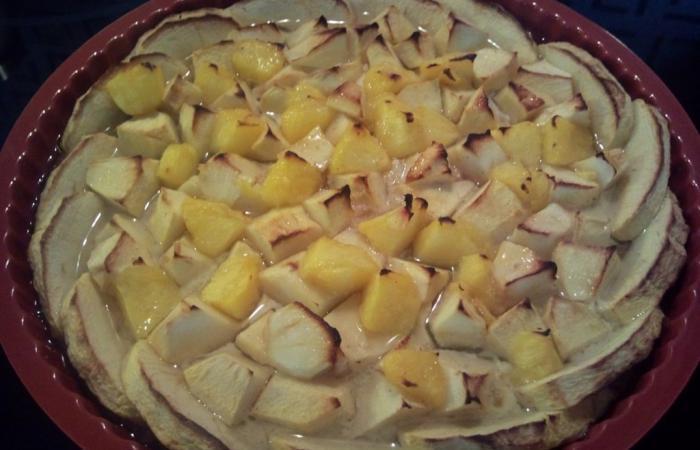 Rgime Dukan (recette minceur) : Tarte Pommes Nectarines et sa gele de citron #dukan https://www.proteinaute.com/recette-tarte-pommes-nectarines-et-sa-gelee-de-citron-1633.html