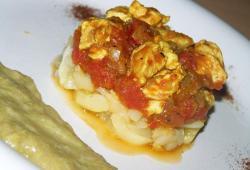 Recette Dukan : Curry de poulet sur lit de courgettes au gingembre et sa compote de rhubarbe