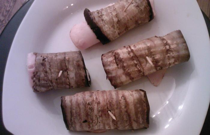 Rgime Dukan (recette minceur) : Rouls aubergines/jambon #dukan https://www.proteinaute.com/recette-roules-aubergines-jambon-2371.html
