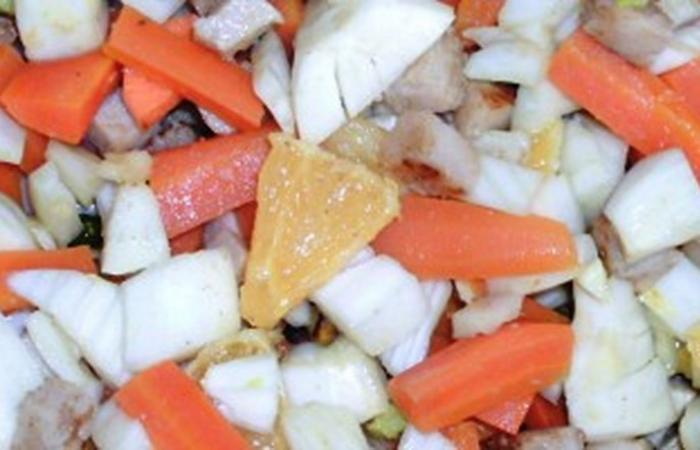 Rgime Dukan (recette minceur) : Salade marocaine d'hiver - poulet fenouil carotte orange #dukan https://www.proteinaute.com/recette-salade-marocaine-d-hiver-poulet-fenouil-carotte-orange-3360.html