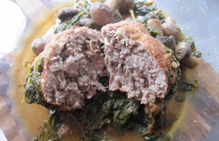Rgime Dukan (recette minceur) : Paupiettes de veau sur lit d'pinards et champignons #dukan https://www.proteinaute.com/recette-paupiettes-de-veau-sur-lit-d-epinards-et-champignons-3666.html