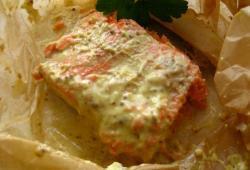 Rgime Dukan, la recette Papillote de saumon  la dijonnaise
