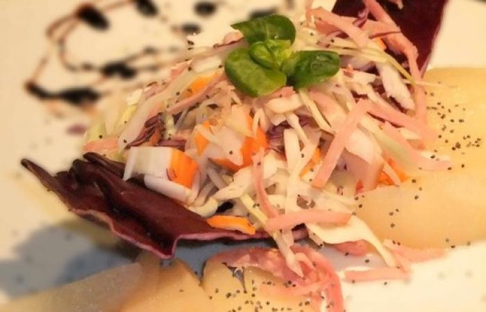Rgime Dukan (recette minceur) : Salade de choux blanc / poire #dukan https://www.proteinaute.com/recette-salade-de-choux-blanc-poire-4681.html