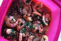 Recette Dukan : Papillotes de crevettes sauce pice et ssame