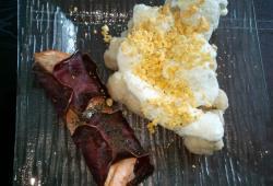 Recette Dukan : Pav de saumon rti  la viande des grisons et chou fleur mimosa