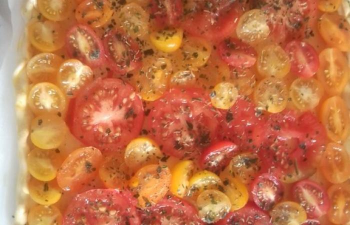 Rgime Dukan (recette minceur) : Tarte aux tomates colores #dukan https://www.proteinaute.com/recette-tarte-aux-tomates-colorees-5392.html