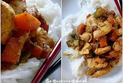 Recette Dukan : Wok de poulet au gingembre et chop suey de lgumes 