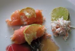 Recette Dukan : Sushi de saumon fum au surimi crmeux
