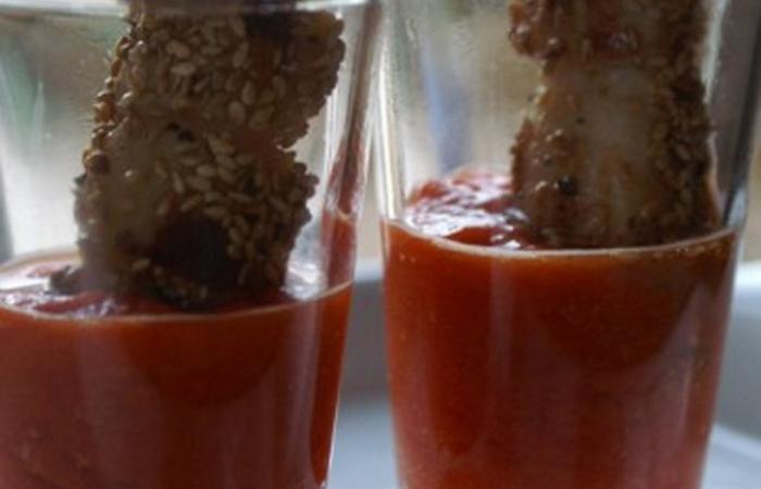 Rgime Dukan (recette minceur) : Verrines de noix de St Jacques (ou ptoncles) coulis de poivrons rouge #dukan https://www.proteinaute.com/recette-verrines-de-noix-de-st-jacques-ou-petoncles-coulis-de-poivrons-rouge-6238.html