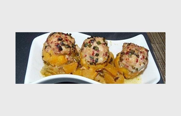 Rgime Dukan (recette minceur) : Navets boules d'or farcis poulet champignon viande de grison #dukan https://www.proteinaute.com/recette-navets-boules-d-or-farcis-poulet-champignon-viande-de-grison-6729.html