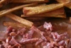 Recette Dukan : Repas Brasserie: Frite de panais et escalope de dinde faon carbonnara
