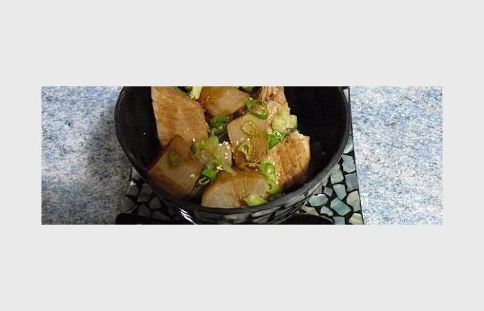 Rgime Dukan (recette minceur) : Radis blanc et pav de thon jaune (buri daikon recette japonaise) #dukan https://www.proteinaute.com/recette-radis-blanc-et-pave-de-thon-jaune-buri-daikon-recette-japonaise-7338.html