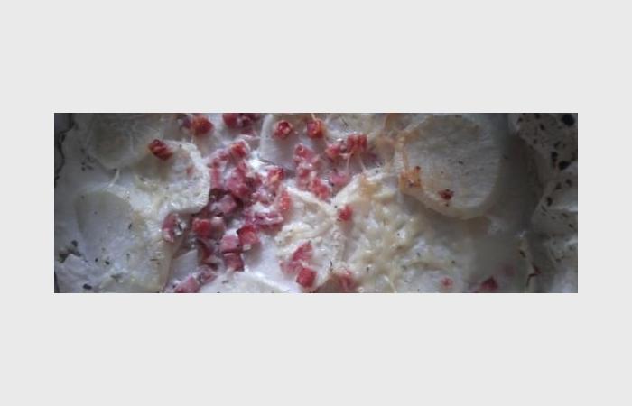 Rgime Dukan (recette minceur) : Gratin de navets  au jambon #dukan https://www.proteinaute.com/recette-gratin-de-navets-au-jambon-7348.html