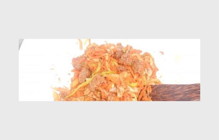 Rgime Dukan (recette minceur) : Spaghettis de lgumes bolognaise #dukan https://www.proteinaute.com/recette-spaghettis-de-legumes-bolognaise-7607.html