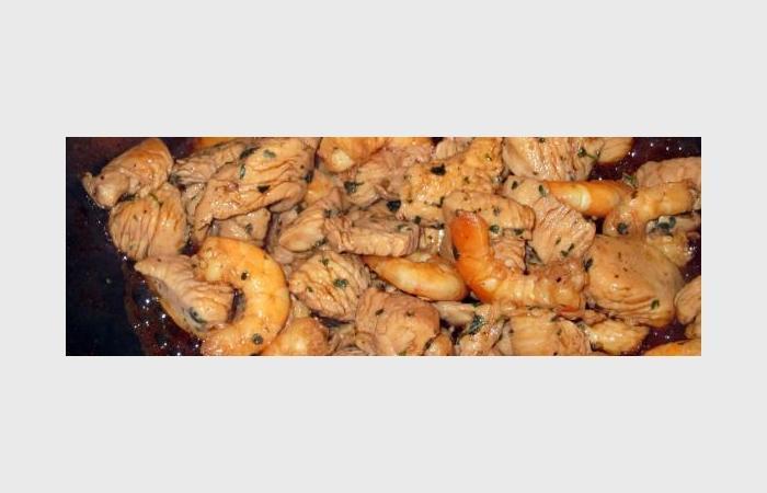 Rgime Dukan (recette minceur) : Saut de crevettes et poulet #dukan https://www.proteinaute.com/recette-saute-de-crevettes-et-poulet-7663.html