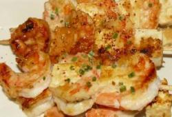 Recette Dukan : Brochettes de crevettes pimentes au tofu caramlises au miso blanc