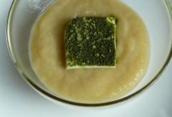 Recette Dukan : Rhubarbe  la banane et tofu soyeux vanill au th matcha