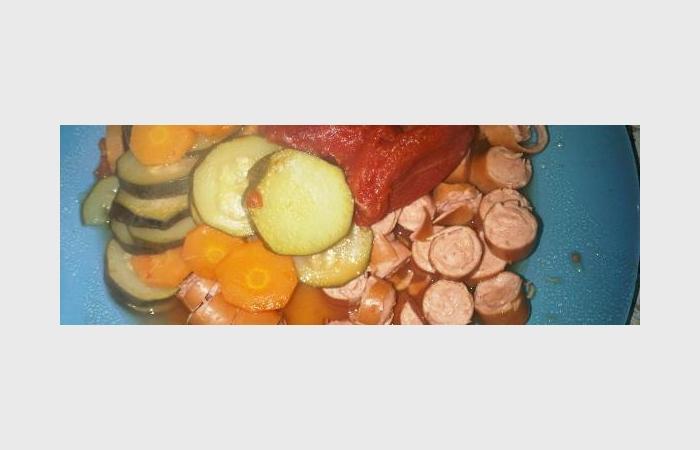 Rgime Dukan (recette minceur) : Ratatouille  ma faon aux saucisses #dukan https://www.proteinaute.com/recette-ratatouille-a-ma-facon-aux-saucisses-8033.html