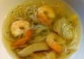 Rgime Dukan, la recette Soupe de crevettes et vermicelles de konjac