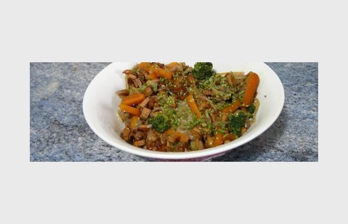 Rgime Dukan (recette minceur) : Wok de lgumes aux vermicelles de konjac et tofu fum #dukan https://www.proteinaute.com/recette-wok-de-legumes-aux-vermicelles-de-konjac-et-tofu-fume-8410.html