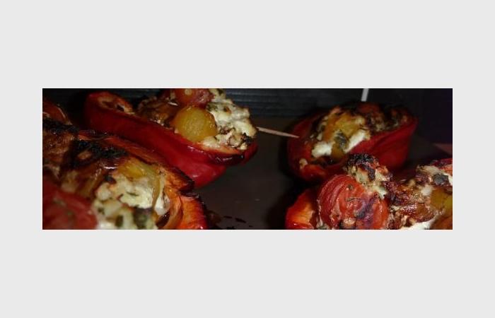 Rgime Dukan (recette minceur) : Poivrons rouges farcis (carr frais et tomate cerise) #dukan https://www.proteinaute.com/recette-poivrons-rouges-farcis-carre-frais-et-tomate-cerise-8529.html