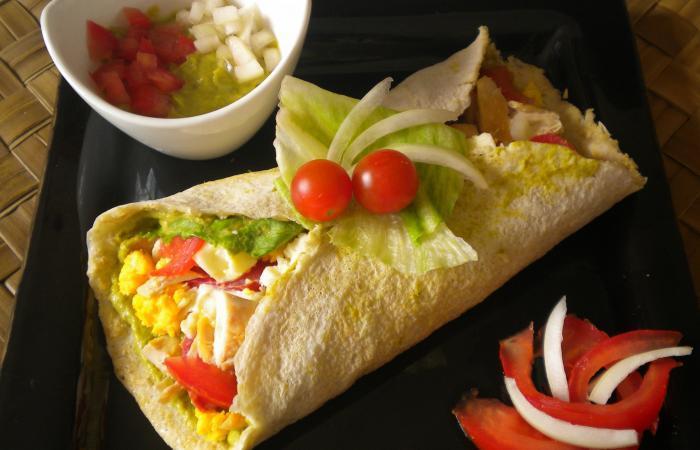 Rgime Dukan (recette minceur) : Salade mexicaine en tortilla  #dukan https://www.proteinaute.com/recette-salade-mexicaine-en-tortilla-8556.html