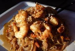 Rgime Dukan, la recette Nouilles chinoise et son wok de lgumes aux gambas